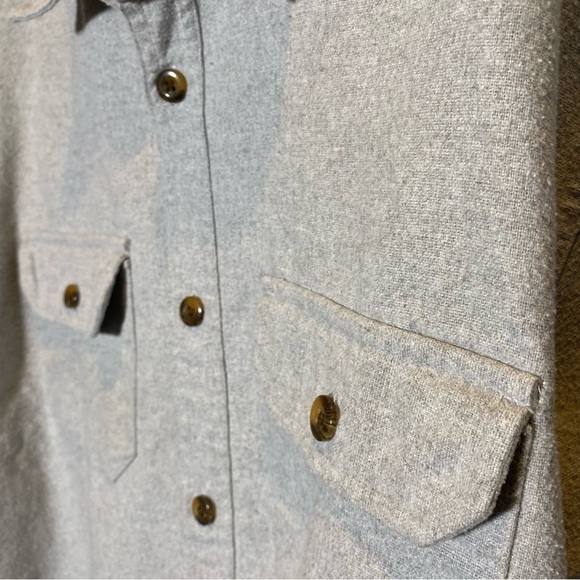 Neuse big men's size XXL gray flannel workwear long sleeve button up shirt - Picture 7 of 7